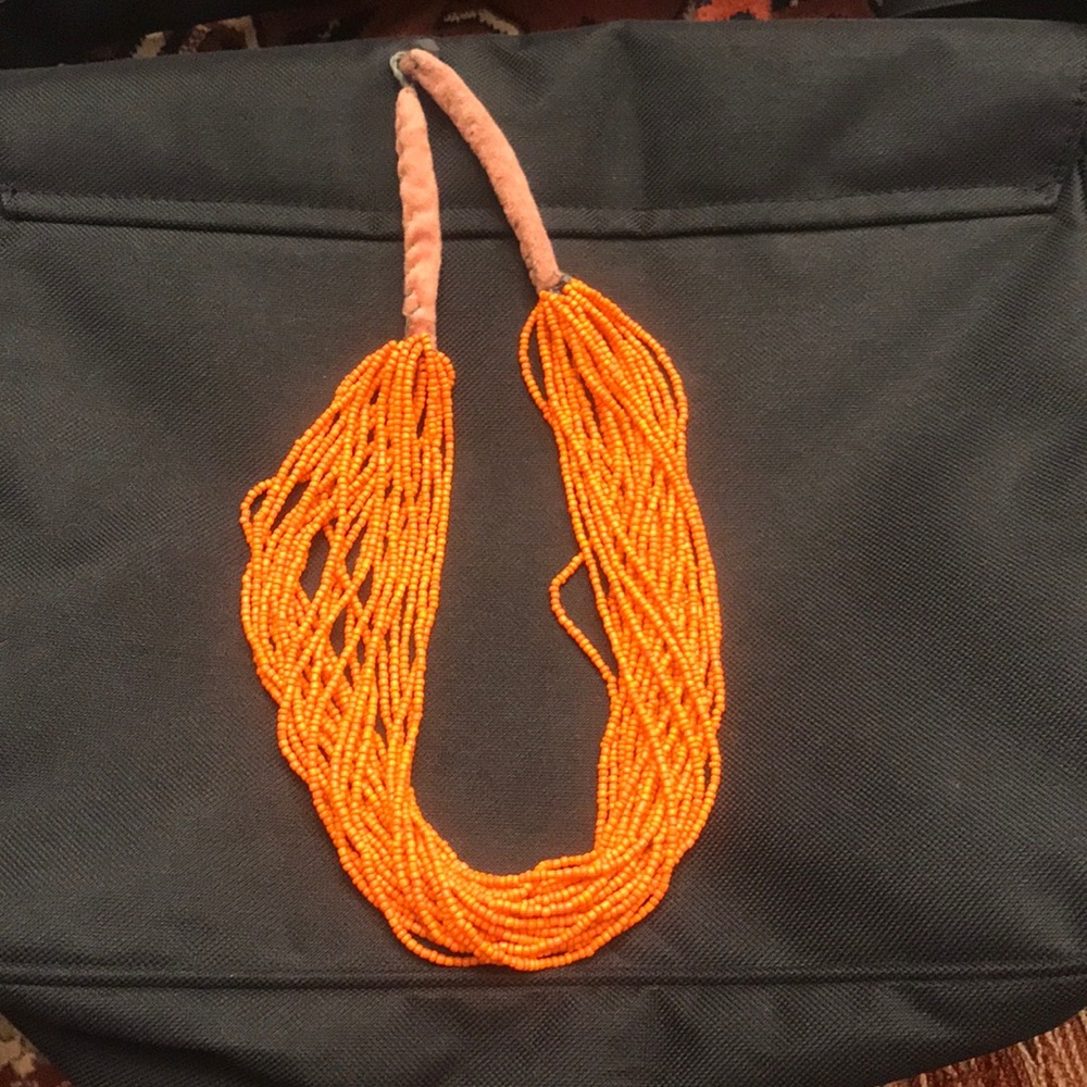 Orange, multi stand beads